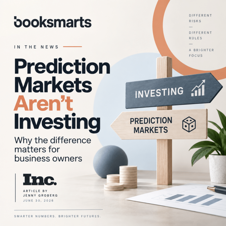 Prediction markets and investing graphic illustrating the difference for business owners